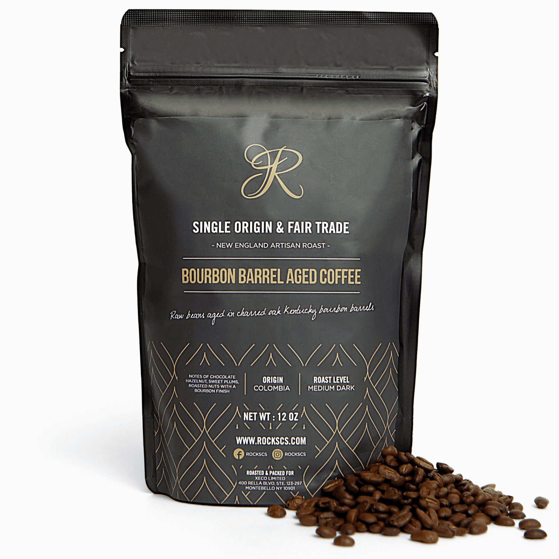 Bourbon Barrel Aged Coffee - 12 Oz Bag | Artisanal Colombian Fair Trade Blend-Ninja Market