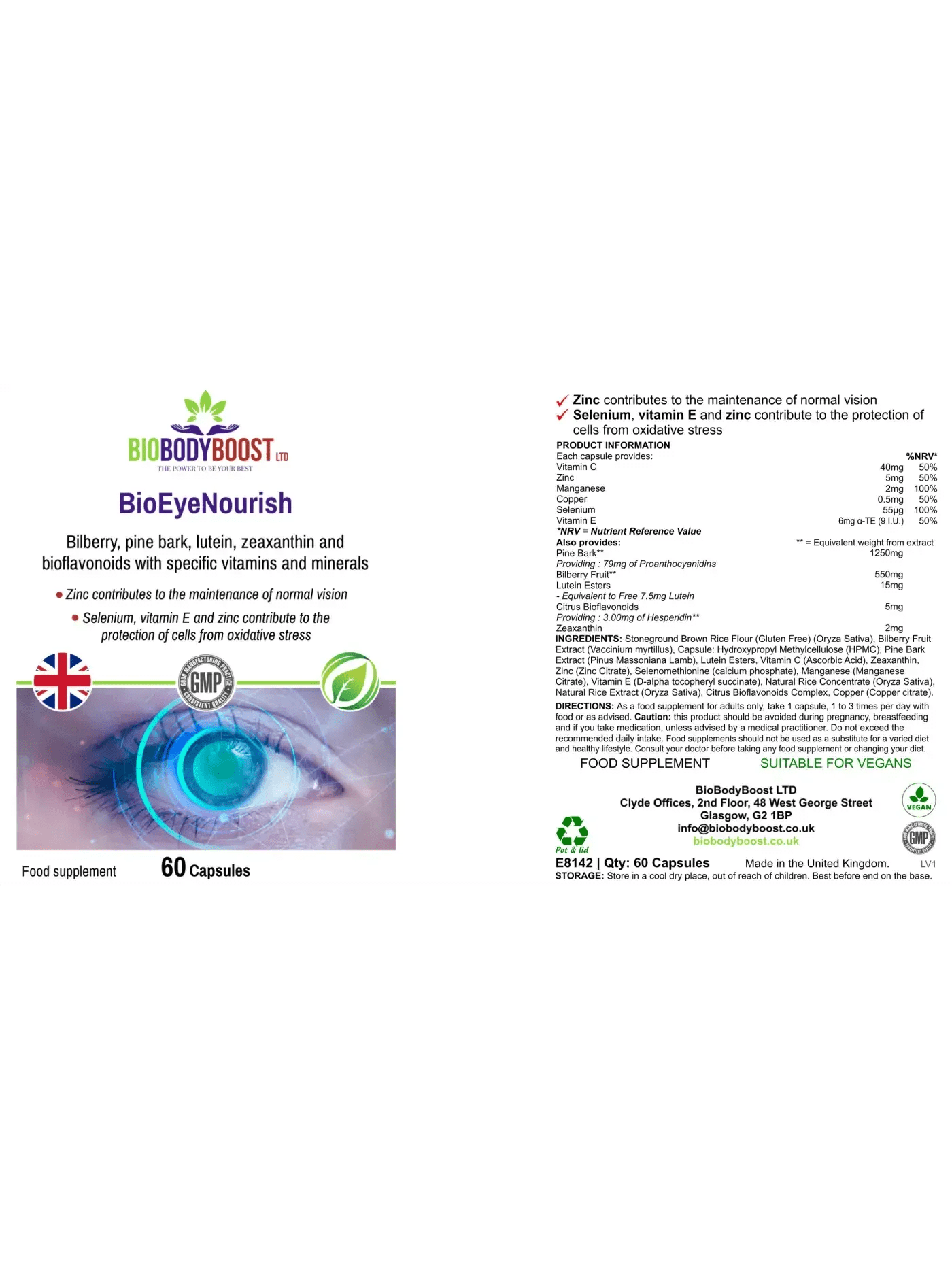 BioEyeNourish - Vision Support Supplement Bilberry Lutein-Ninja Market