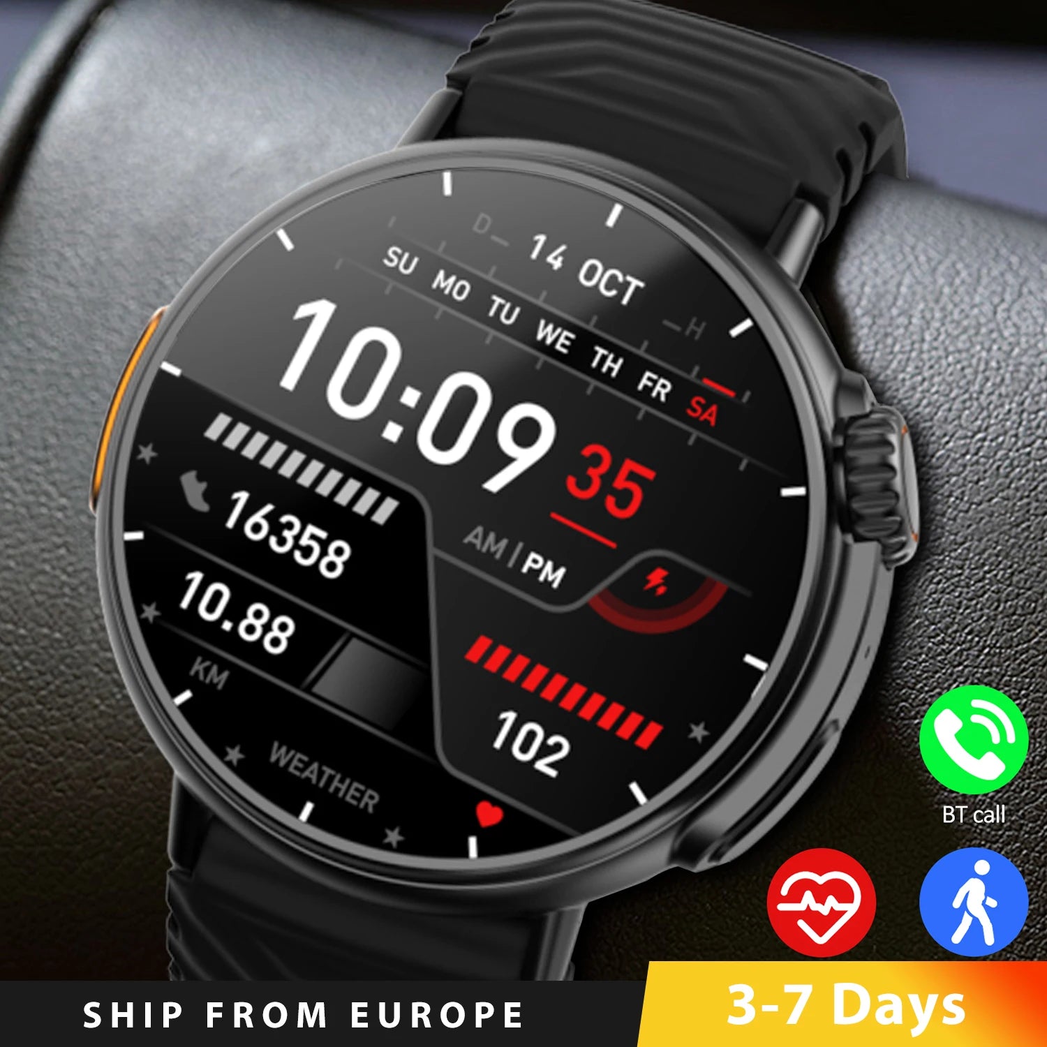 1.52 Inch Bluetooth Call Smart Watch for Men | Sports Fitness Tracker, Heart Rate Monitor, Music Playback | Compatible with Android & iOS-Ninja Market