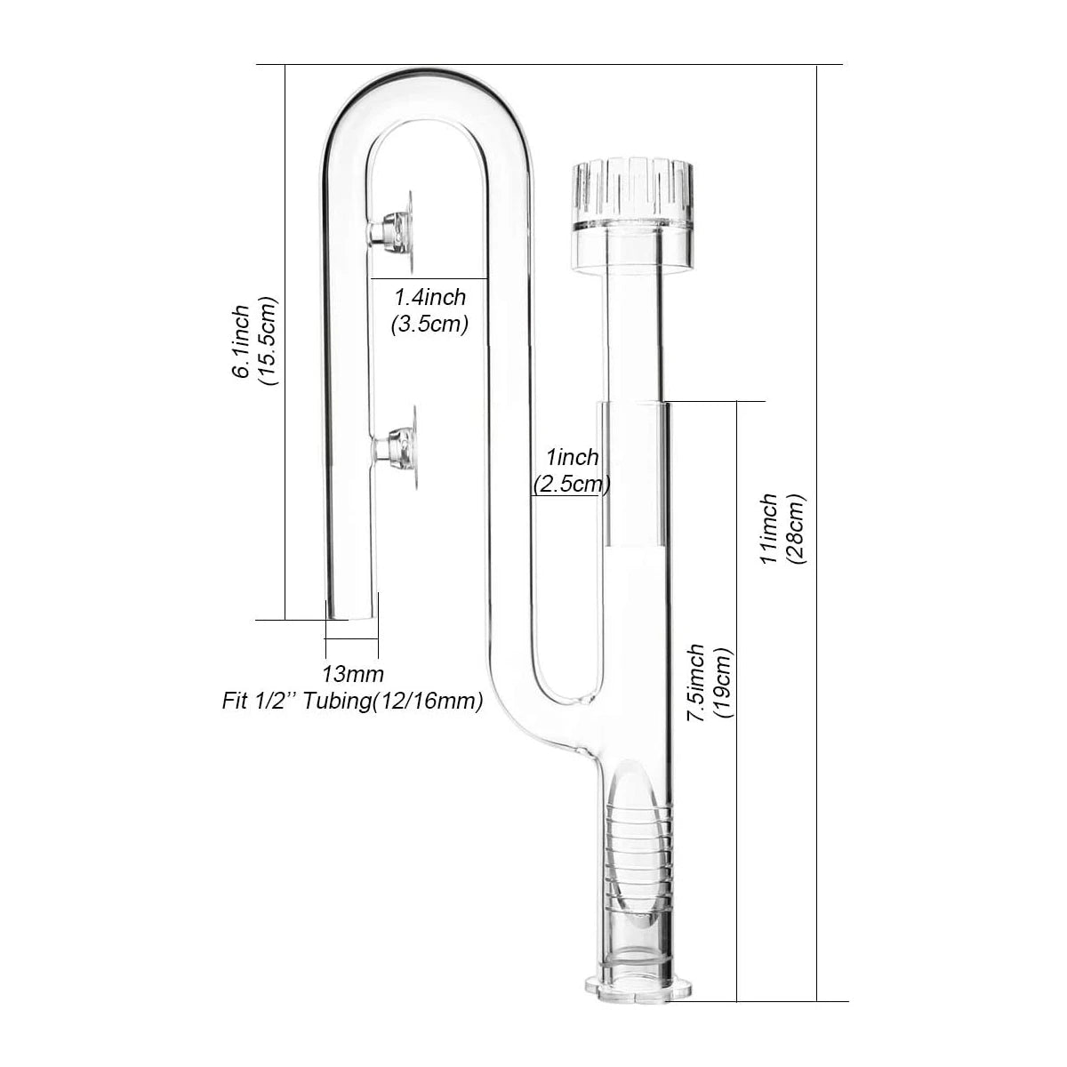 FZONE Aquarium Filter Pipes Clear Glass Lily Pipe Surface Skimmer Inflow Pipes For Aquatic Filter System Overseas Shipping-Ninja Market