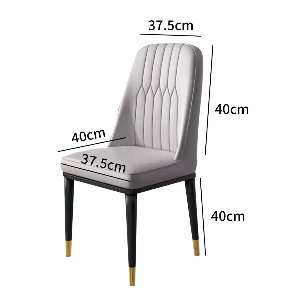 [UK Stock]2pc dining chair PU Padded Seat chair for Dining Room Bedroom Kitchen Chairs Metal Legs For Balcony Home Dining Chairs