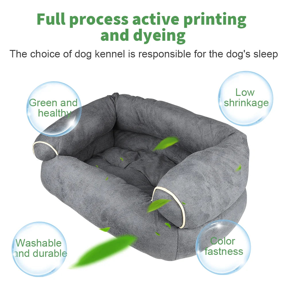 [UK Stock] S-2XL Pet Sofa Pet Dog Bed Sofa Deep Sleep Dog House Thickened Warm Cat Mat Small Kennel Pet Winter Blanket