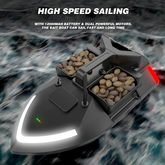 V801 Fishing Bait Boat 500m Remote Control Bait Boat Dual Motor Fish Finder 2KG Loading Support Auto Cruise/Route Correction-Ninja Market