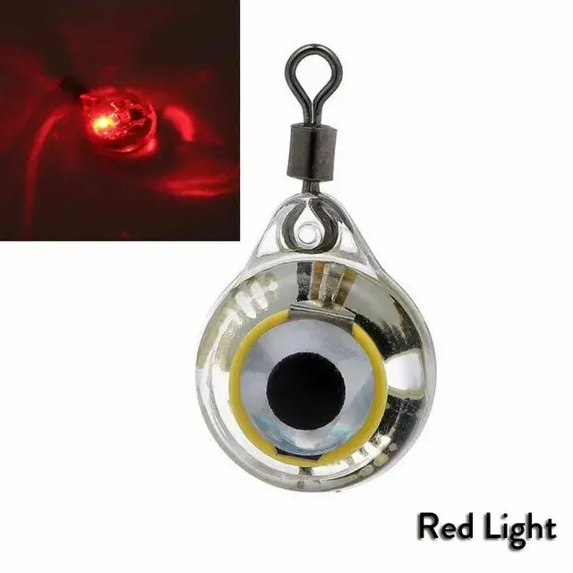 Ｍini Fishing Lure Trap Light LED Deep Drop Underwater Eye Shape Fishing Squid Bait Luminous Lure Lamp for Attracting Fish