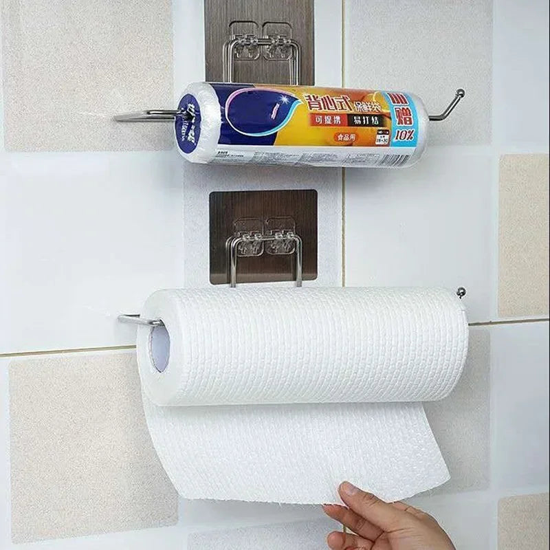 1/2pcs Hanging Toilet Paper Holder Roll Paper Holder Bathroom Towel Rack Stand Kitchen Stand Paper Rack Home Storage Racks-Ninja Market