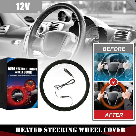 Universal 12V Heated Steering Wheel Cover Winter Car Heating Hand Warmer Best-Ninja Market