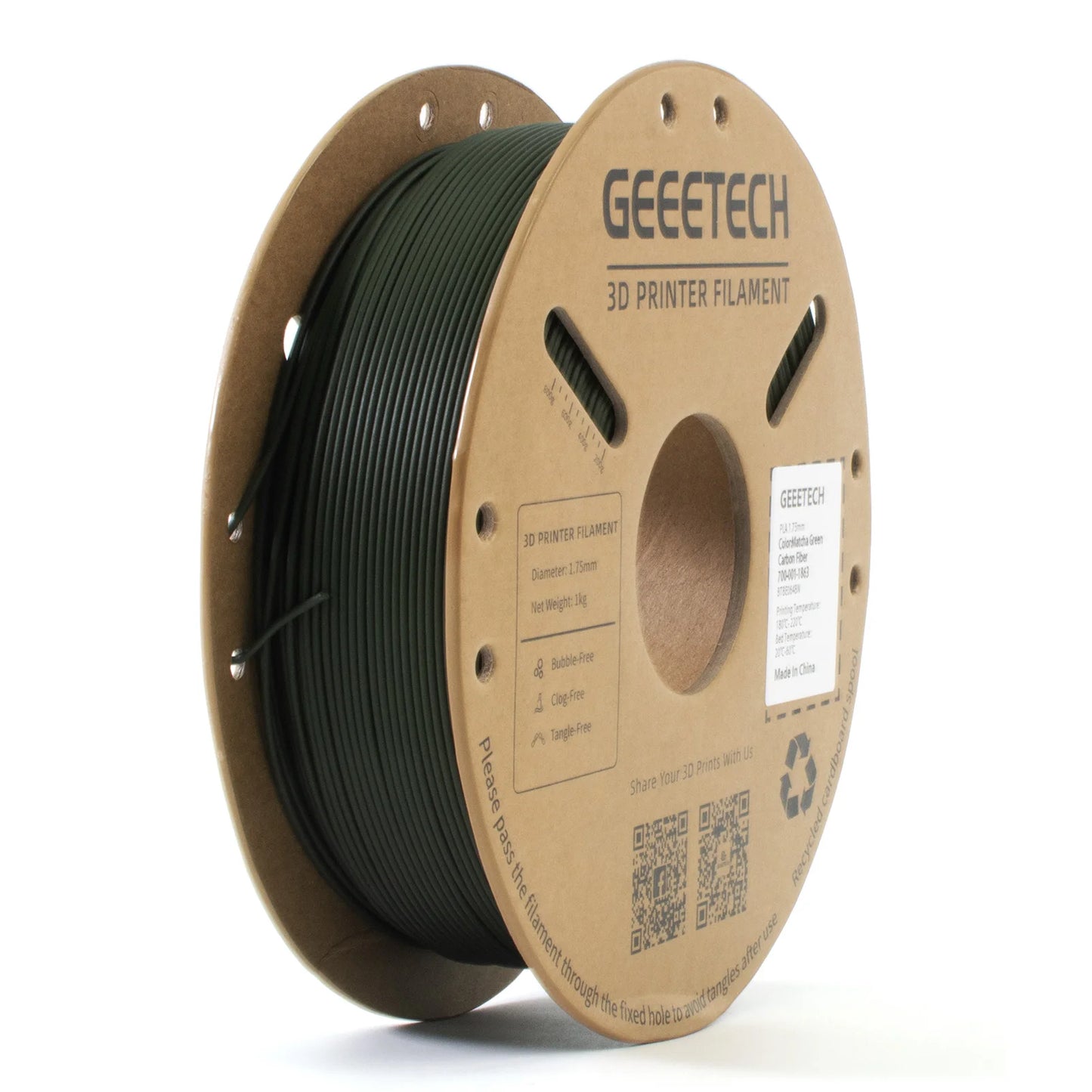 Geeetech Carbon Fiber PLA 3D Printer Filament 1KG 1.75MM Fast Printing PLA-CF High-strength Carbon Fiber PLA Filament