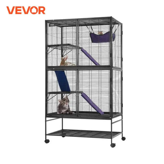 VEVOR 64.6" Rolling Metal Ferret Cage Large 4-Tier Critter Nation Cage Small Animal Cage for Pet Rats Hamster Guinea Chinchilla-Ninja Market