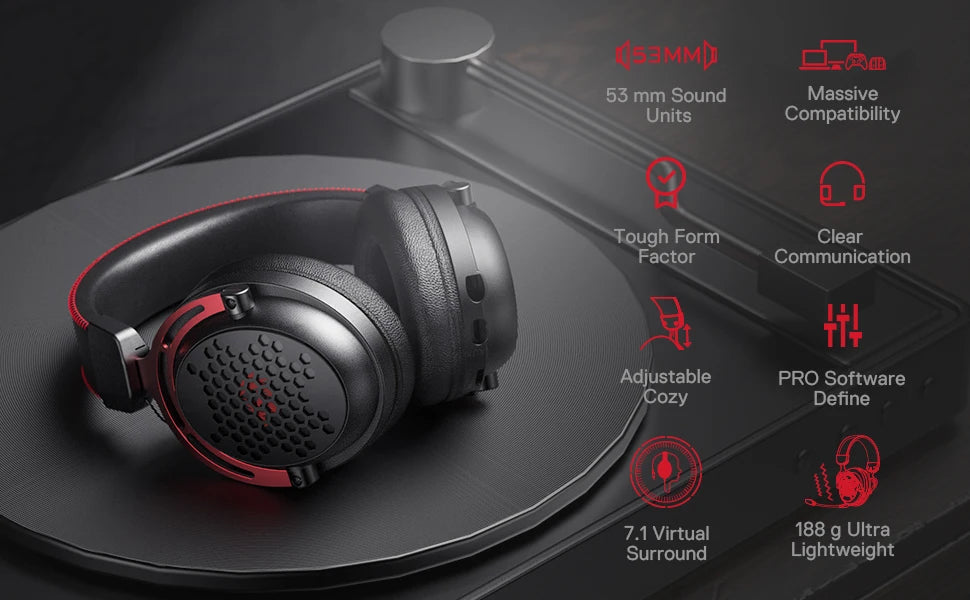 Redragon H386 USB Diomedes Wired Gaming Headset 7.1 Surround Sound  53MM Drivers Detachable Microphone Headphone-Ninja Market