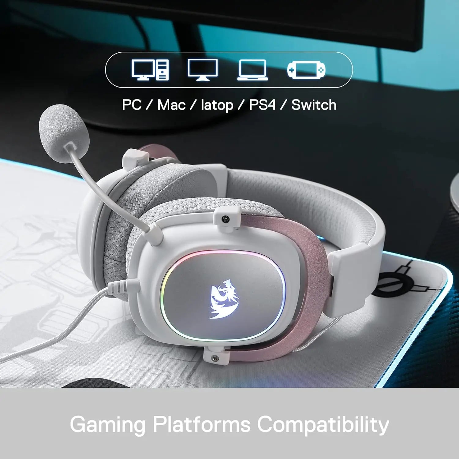 Redragon H510 Zeus-X RGB Wired Backlit Gaming Headset 7.1 Surround Sound Multi Platforms Headphone-Ninja Market