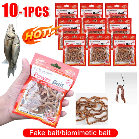 Lifelike Dry Lugworm Sandworms Fishing Lures Saltwater Freshwater Feeder Sea Fishing Worms Smell Soft Artificial Bait Accessories