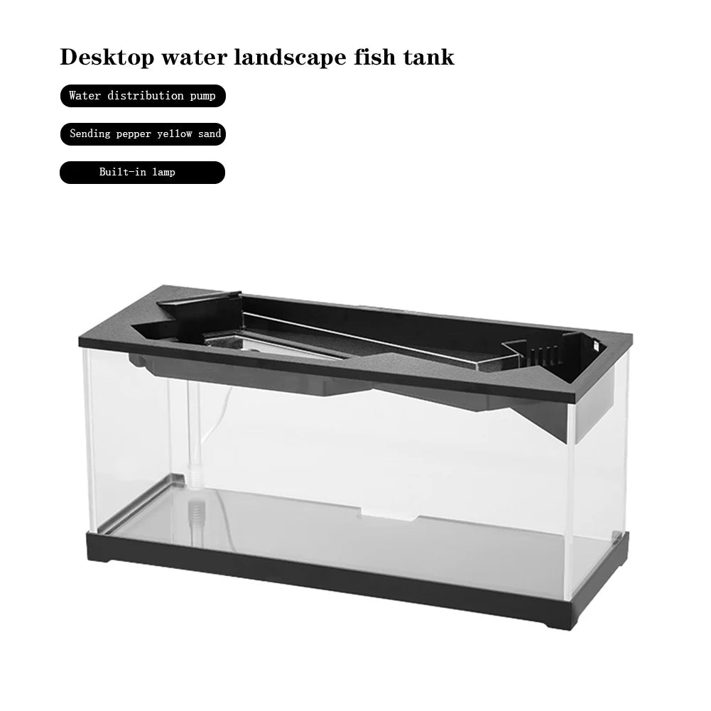 Small Fish Tank, Aquarium Tank With Build-in Light, Water Pump, Clear Cover, Ecological Cycle System, High Transparency Acrylic-Ninja Market