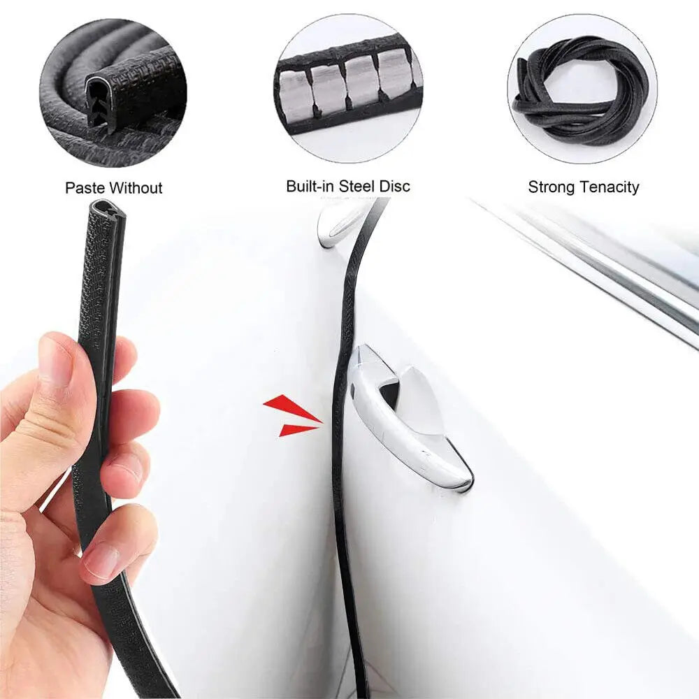 12M Car Door Boot Edge Protector Strip Trim U Shape Guard Seal Rubber Black UK