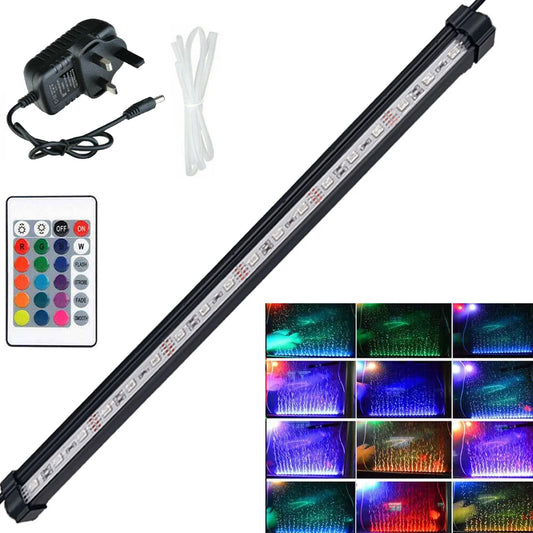 18-98CM Waterproof Air Bubble Lamp LED Aquarium Fish Tank Light Dimmable Remote Control Submersible Light Making Fish Oxygen-Ninja Market