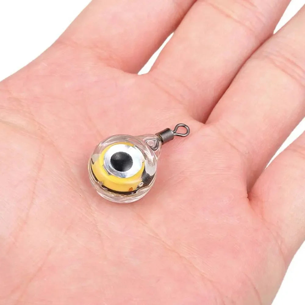 Ｍini Fishing Lure Trap Light LED Deep Drop Underwater Eye Shape Fishing Squid Bait Luminous Lure Lamp for Attracting Fish