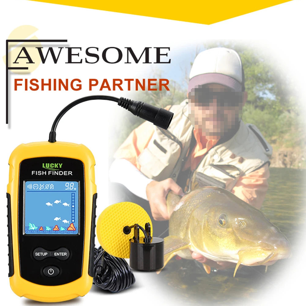 Portable Fish Finder Fish Detection Sonar Device for Amateur and Professional Fishermen 100M Lake Sea Fishing Tools 45 Degrees