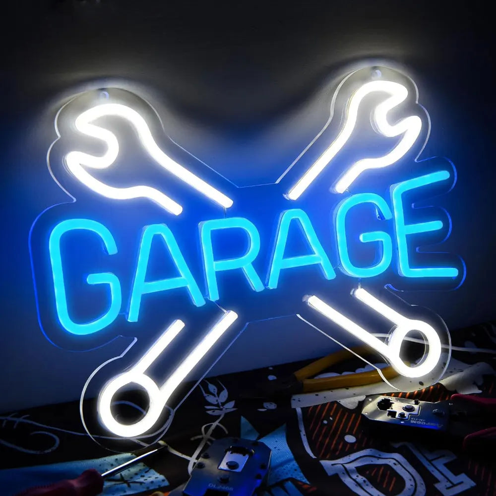 Auto Service Neon Signs Garage Neon Signs Wrench Shaped Led Neon Signs Car Room Repair Shop Workshop Games Room Birthday Gift