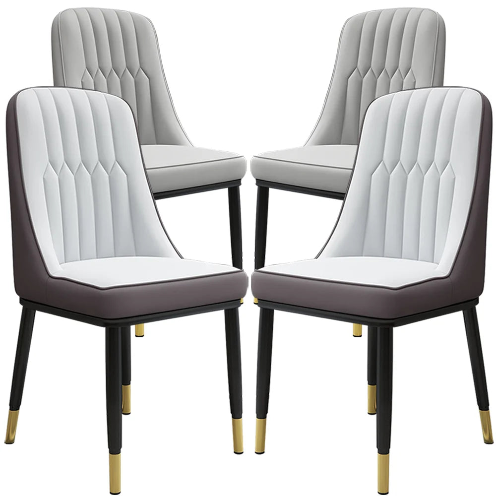 [UK Stock]2pc dining chair PU Padded Seat chair for Dining Room Bedroom Kitchen Chairs Metal Legs For Balcony Home Dining Chairs