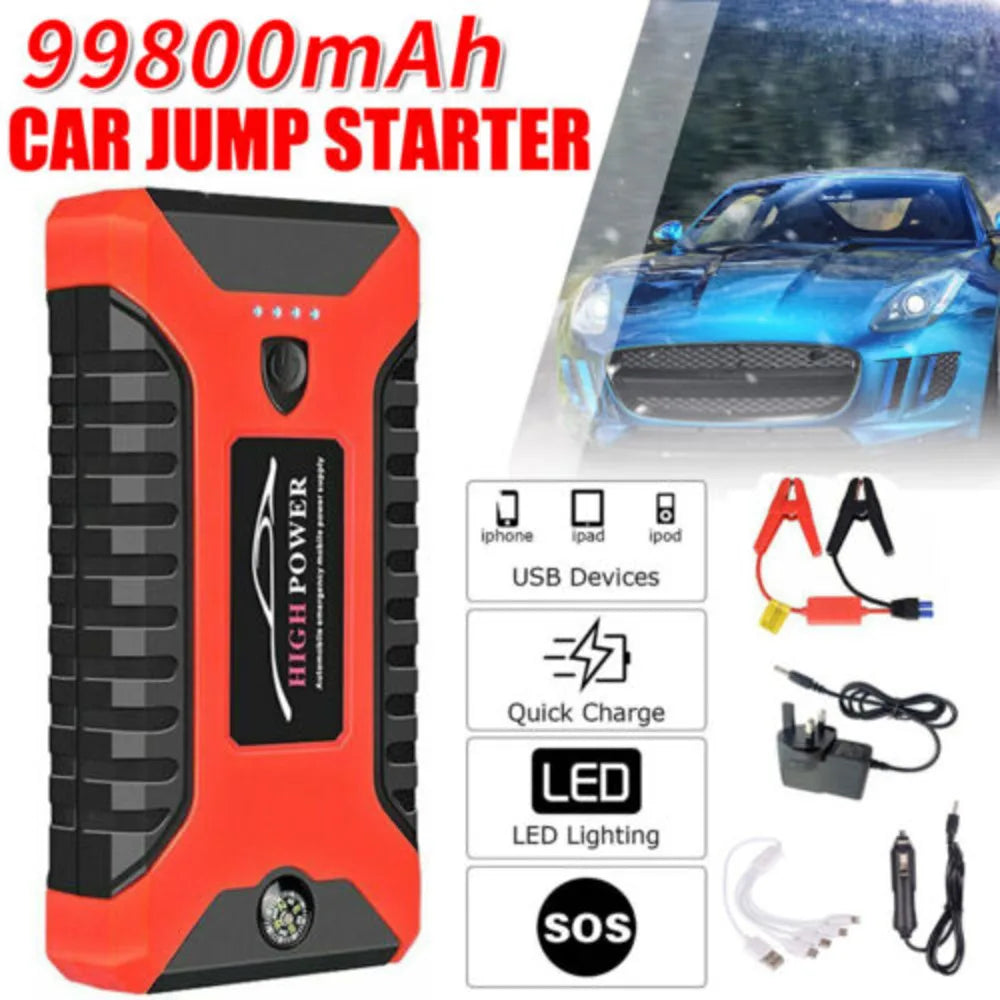 99800Mah Car Jump Starter Battery Booster Charger Power Bank Rescue Pack Tool UK-Ninja Market