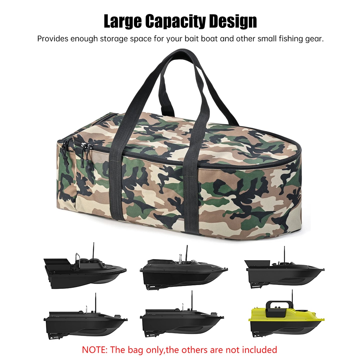 Portable Carry Bag for Bait Boat Water Repellent Tear-resistant Bait Fishing Boat Storage Bag Large Capacity 1000D Oxford Cloth