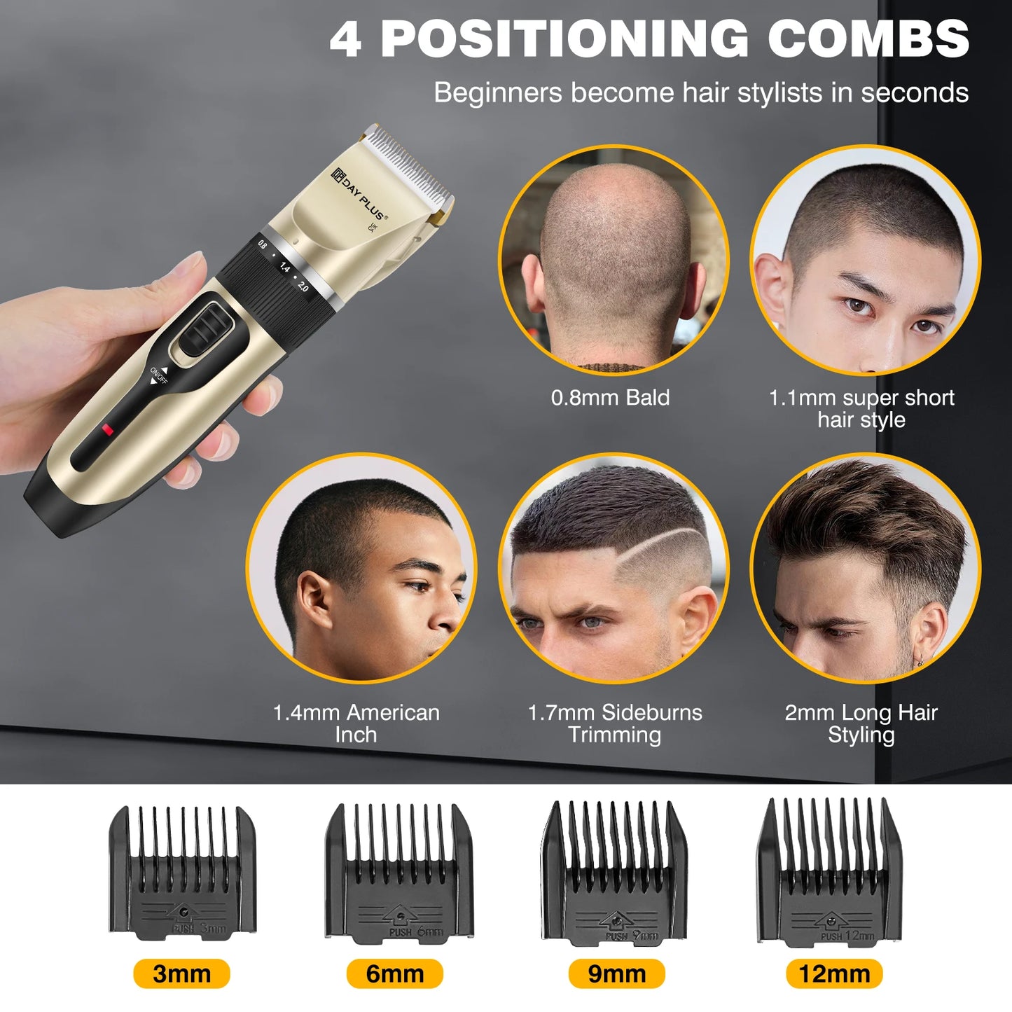 Dog Clippers Cordless Dog Grooming Clippers Rechargeable Pet Hair Trimmer Professional Dog Grooming Kit with 4 Comb Guides