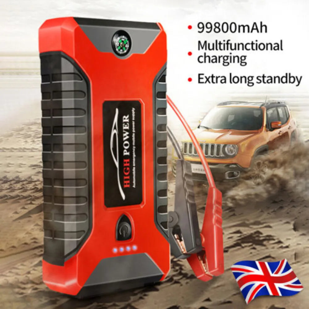 99800Mah Car Jump Starter Battery Booster Charger Power Bank Rescue Pack Tool UK-Ninja Market