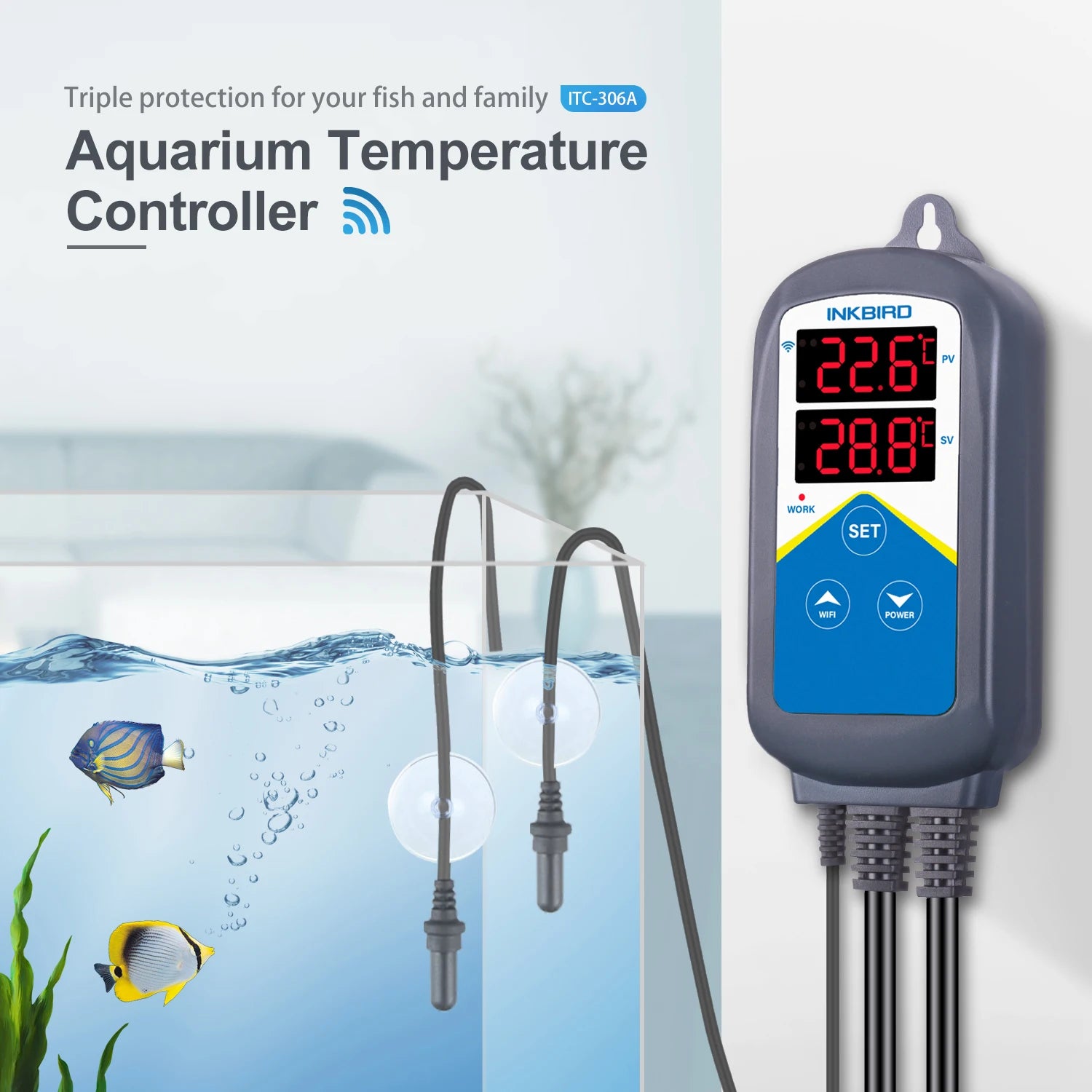 INKBIRD ITC-306A WIFI Dual Heating Temperature Controller Thermometer Aquarium Thermostat With 2 Probes for Fish Tank-Ninja Market