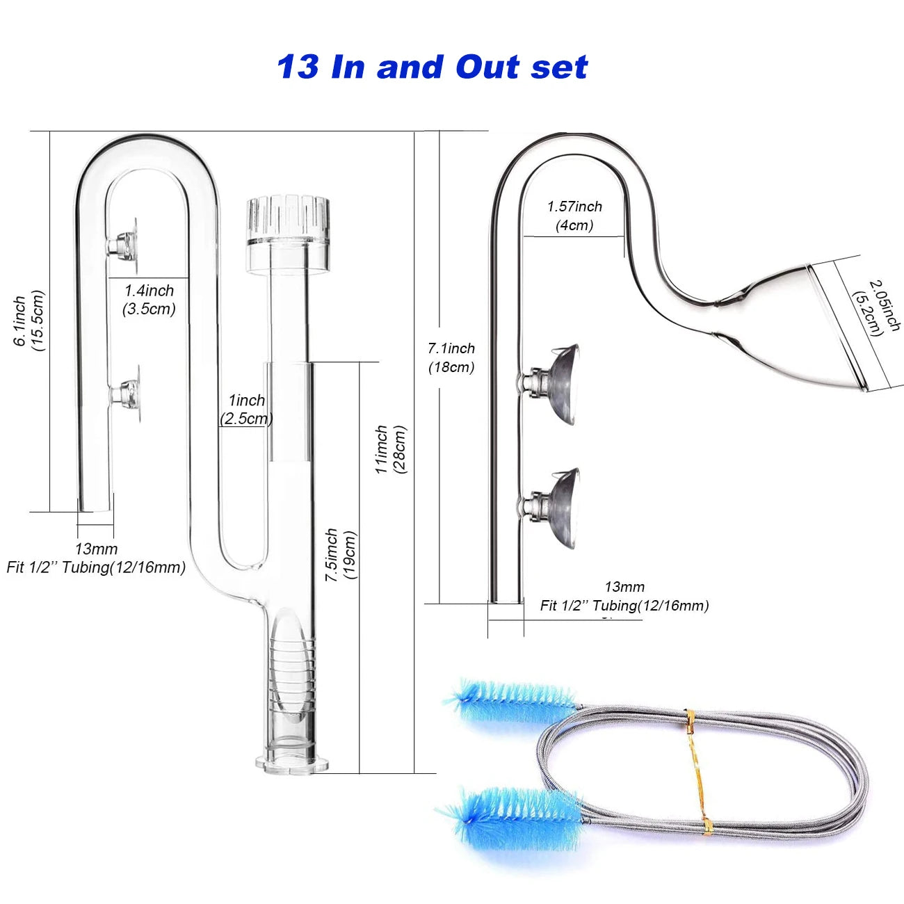 FZONE Aquarium Filter Pipes Clear Glass Lily Pipe Surface Skimmer Inflow Pipes For Aquatic Filter System Overseas Shipping-Ninja Market