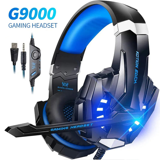 KOTION EACH G9000 Gaming Headset Deep Bass Stereo Game Esports Headphone with Microphone LED Light 3.5mm+USB for Laptop PC Gamer-Ninja Market