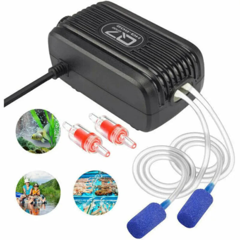 Aquarium Fish Tank Air Silent Twin Outlet Vae Trcal Marine Oxygen Pump-Ninja Market