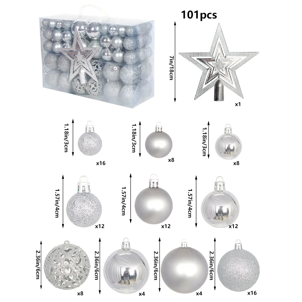 [UK STOCK]100pc Christmas Tree Balls Christmas ball Plastic Hollow matte Christmas Ball Ornaments Sets christmas tree decoration