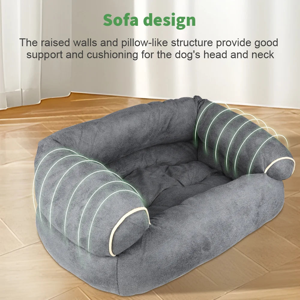 [UK Stock] S-2XL Pet Sofa Pet Dog Bed Sofa Deep Sleep Dog House Thickened Warm Cat Mat Small Kennel Pet Winter Blanket