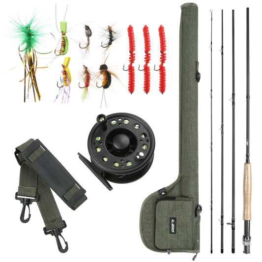 9' Fly Fishing Rod and Reel Combo with Carry Bag 10 Flies Complete Starter Package Fly Fishing Kit-Ninja Market