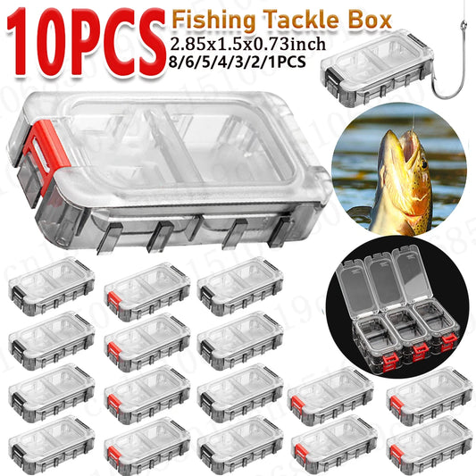 10-PCS Fishing Tackle Box Waterproof Tool Box Double Side Fishing Hook Storage Containers Carp Accessories Organizer Case-Ninja Market