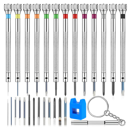 13 件套 Mini Screwdriver Set 0.6-2.0mm Multi-Function Magnetic Precision Screwdriver for Watch Eyeglasses Electronics Repair Tool-Ninja Market