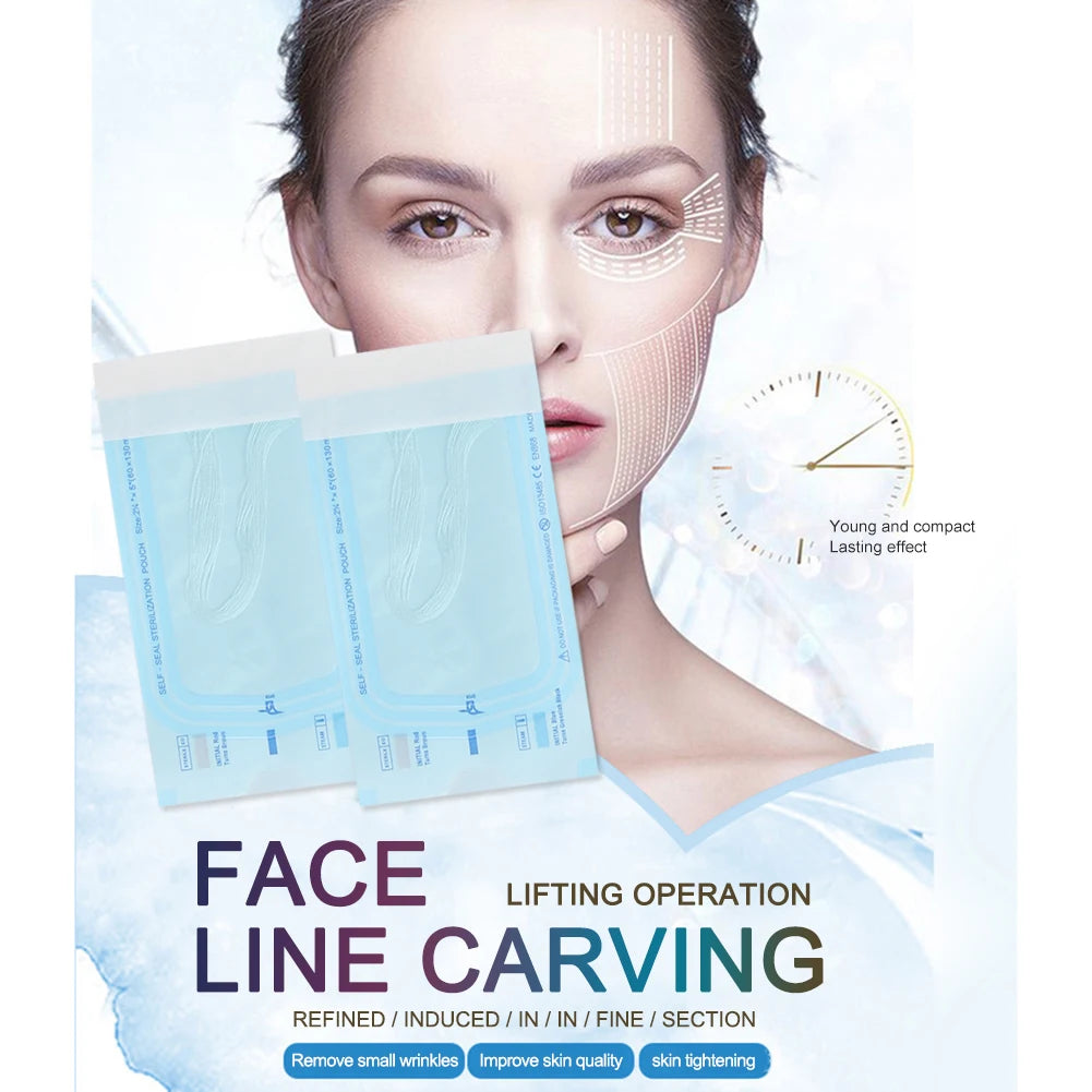 12pcs/bag Collagen Face Lifting Thread No Needle Collagen Thread Carved Essence Protein Skin Absorbed Lines Beauty Care Products-Ninja Market