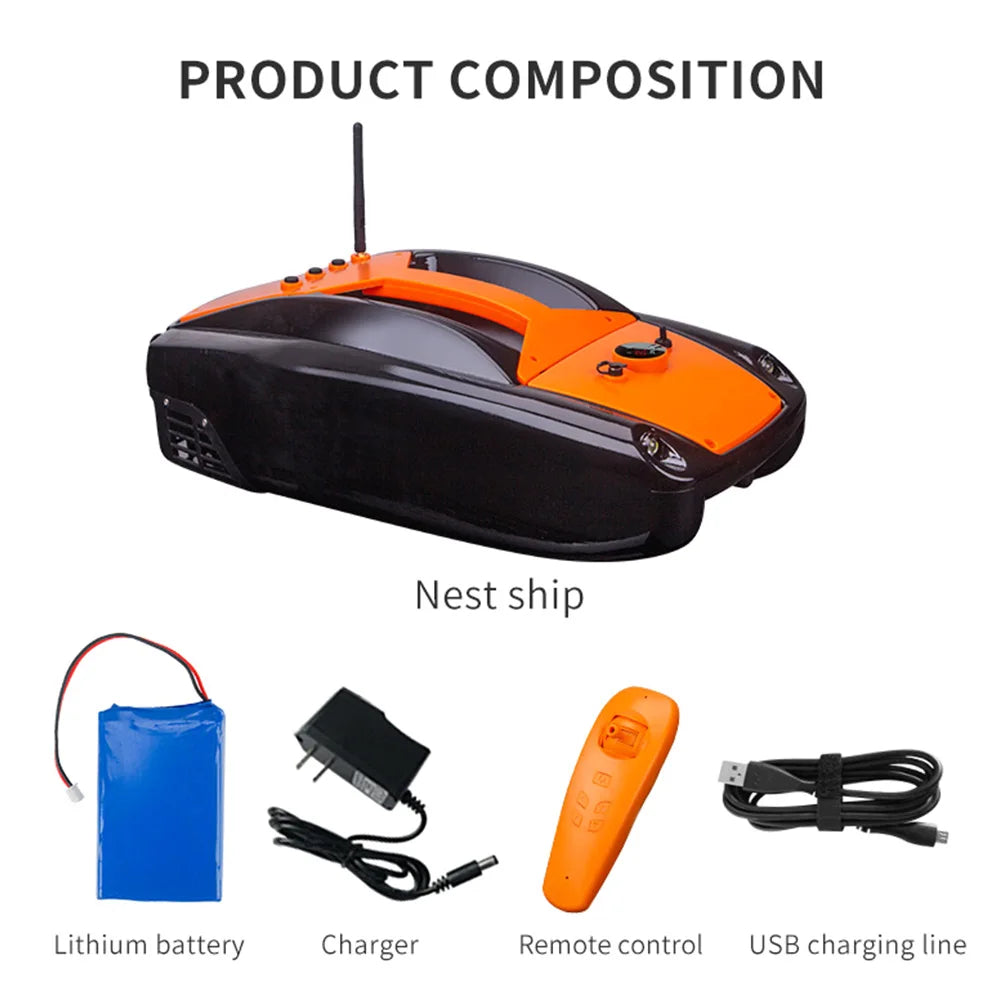 1.5kg Load Fishing Bait Boat 300m Remote Control Fishing Lure Boat with Dual Motor For Outdoor Fishing-Ninja Market