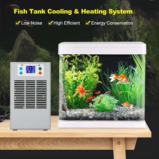 70W 20L Small Fish Tank Water Heater Chiller Aquarium Cooler LCD Display Quiet Digital Fish Tank Cooling & Heating System-Ninja Market