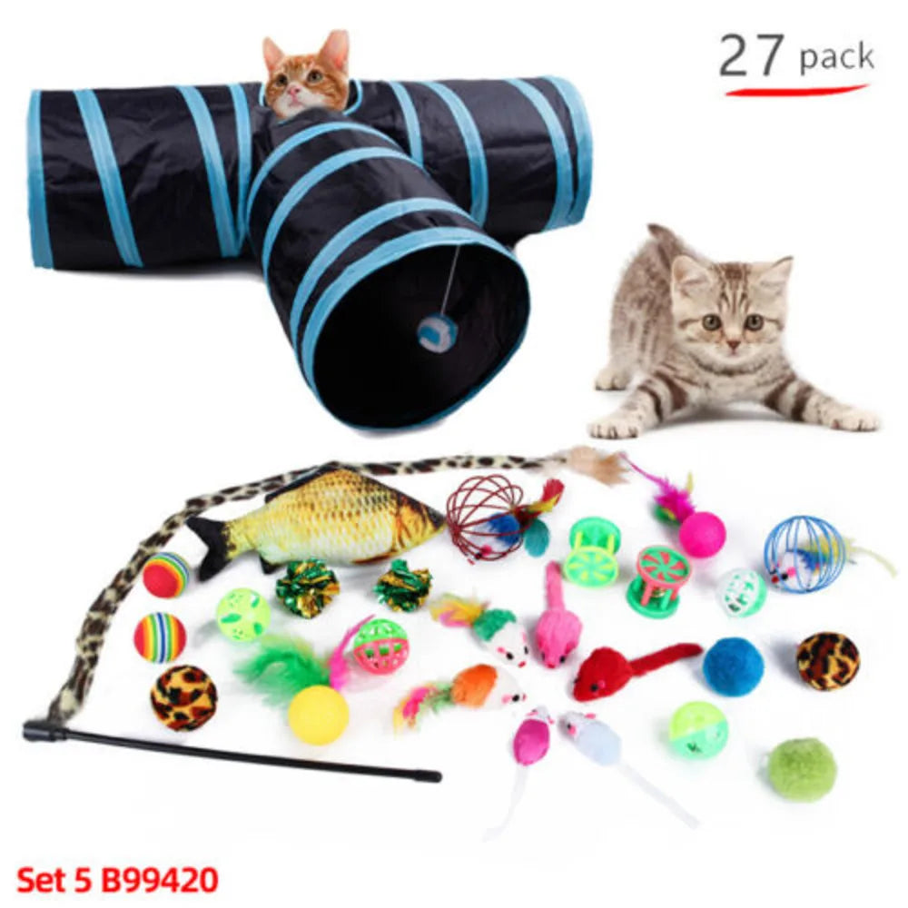 12-30 Pcs Pet Cat Bells Mouse Kitten Interactive Indoor Toys Bulk Ball Toy