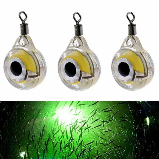 Ｍini Fishing Lure Trap Light LED Deep Drop Underwater Eye Shape Fishing Squid Bait Luminous Lure Lamp for Attracting Fish