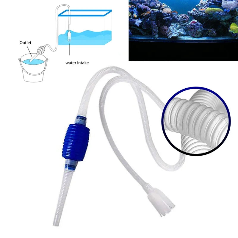 Aquarium Siphon Fish Tank Syphon Vacuum Cleaner Pump Water Change Gravel Filter Accessories-Ninja Market