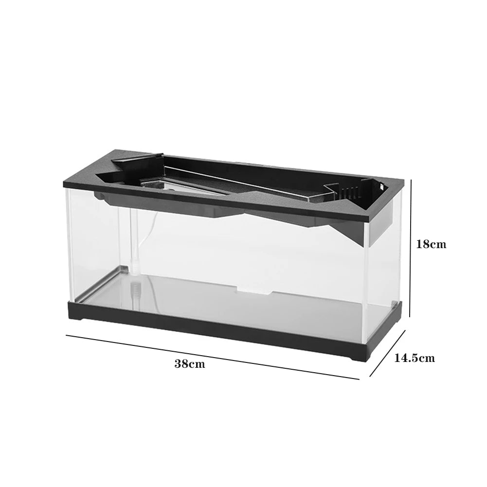 Small Fish Tank, Aquarium Tank With Build-in Light, Water Pump, Clear Cover, Ecological Cycle System, High Transparency Acrylic-Ninja Market