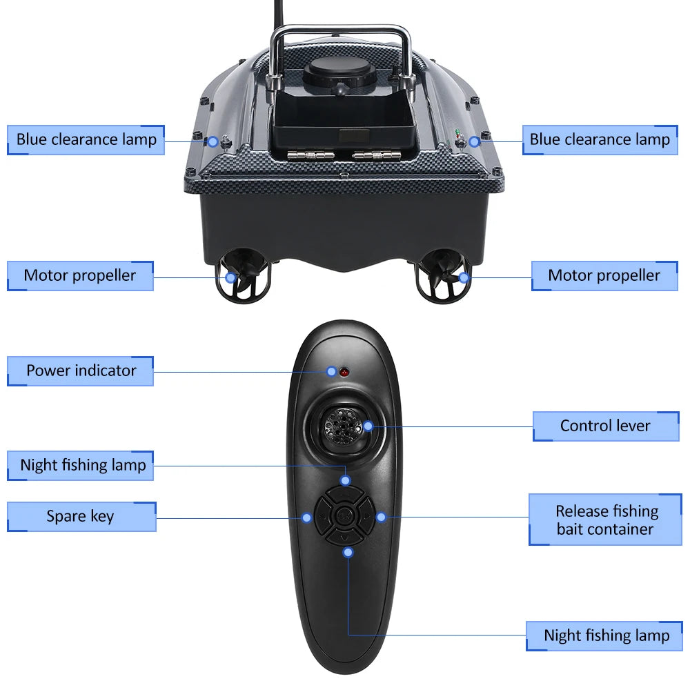 Wireless Remote Control Fishing Feeder Smart Fishing Bait Boat Fishing Boat for Adults Beginners 540 Yards Remote Range