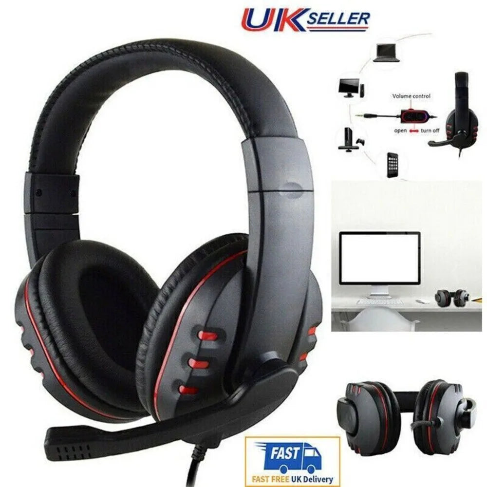 USB Gaming Headset With Microphone For PC Laptop PS4 Xbox One PS5 Headphones LED-Ninja Market