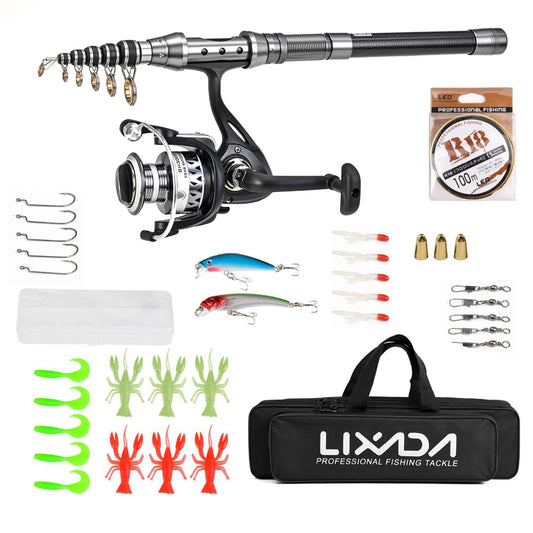 Telescopic Fishing Reel Carbon Fiber Fishing Rod Spinning Reels Fishing Accessories Fishing Rod and Spinning Fishing Reel-Ninja Market