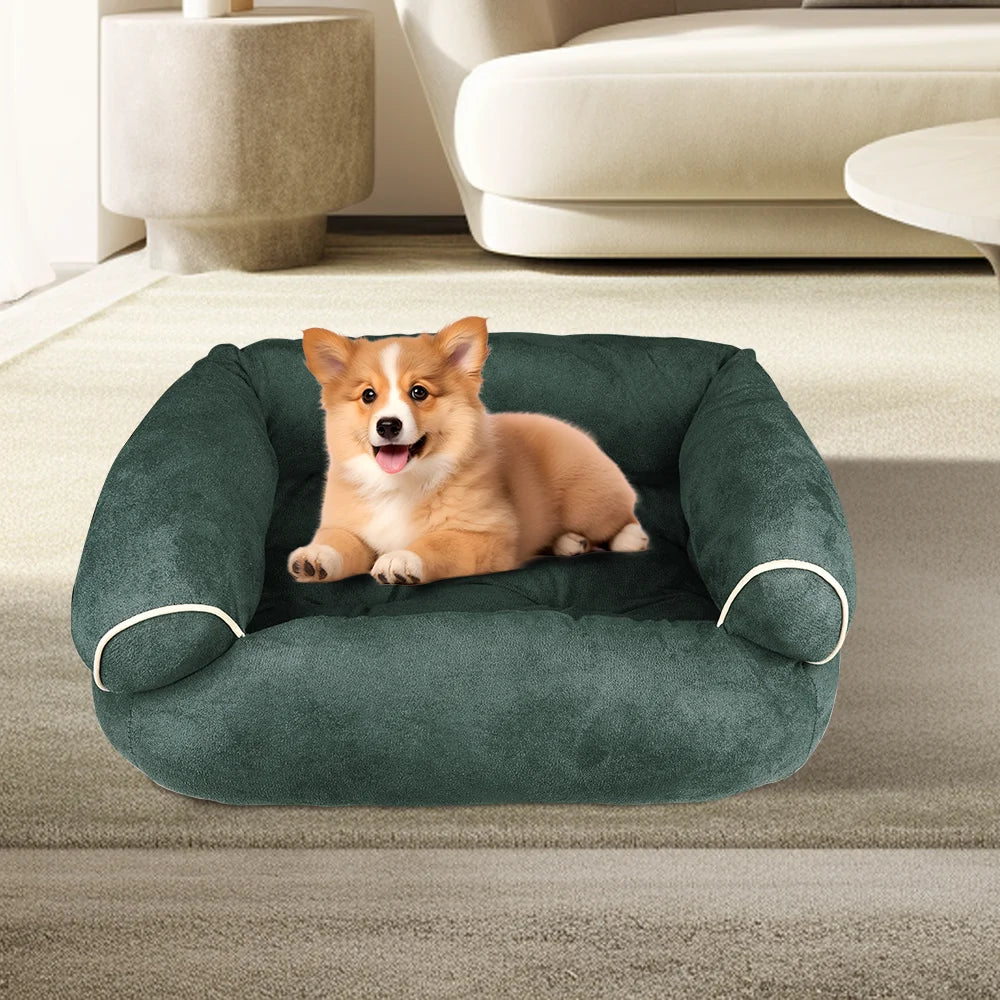 [UK Stock] S-2XL Pet Sofa Pet Dog Bed Sofa Deep Sleep Dog House Thickened Warm Cat Mat Small Kennel Pet Winter Blanket