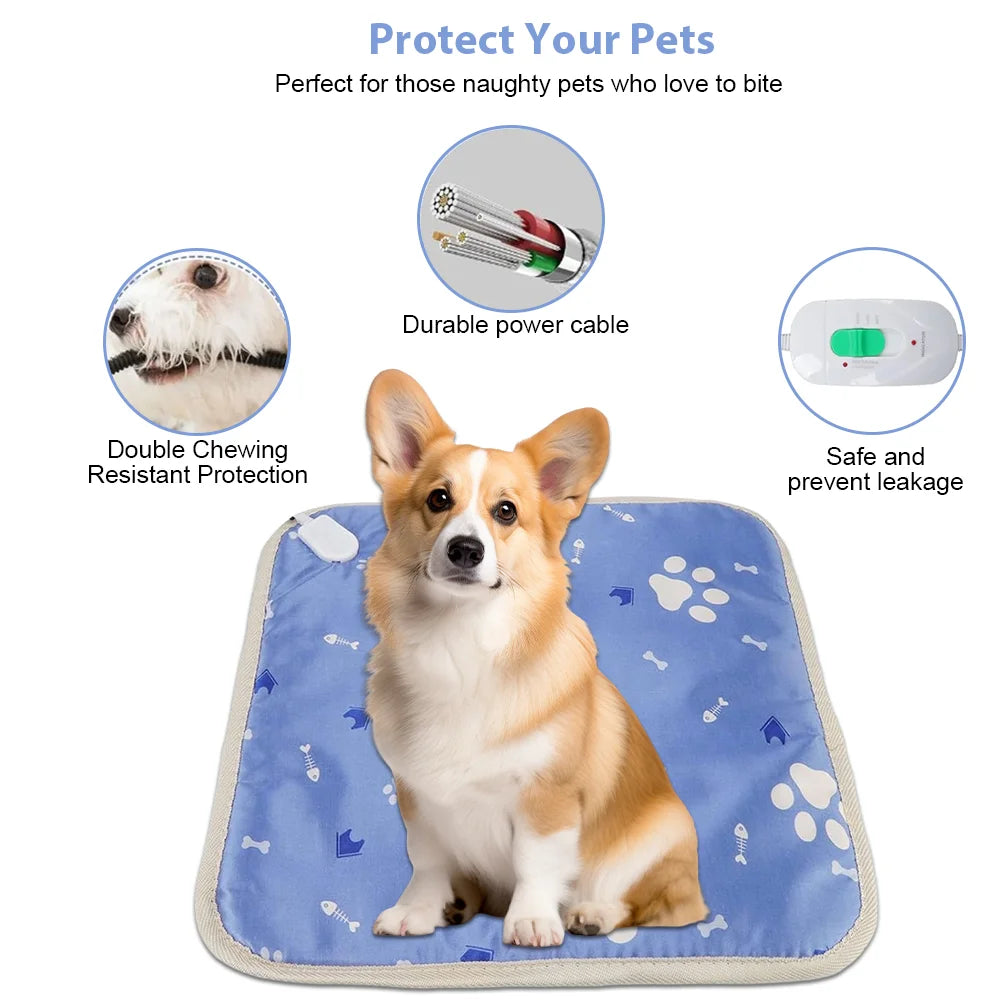 [UK Stock] 20W Pet Heating Pad 45*75cm 45*45cm Waterproof Pet Electric Heated Blanket Adjustable Thermostat Pet Heated Blanket