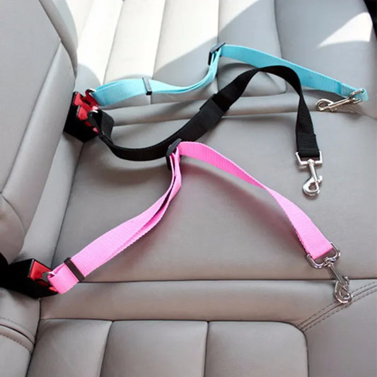 Adjustable Pet Cat Dog Car Seat  Belt Pet Seat Vehicle Dog Harness Lead Clip Safety Lever Traction Dog Collars Dog Accessoires-Ninja Market