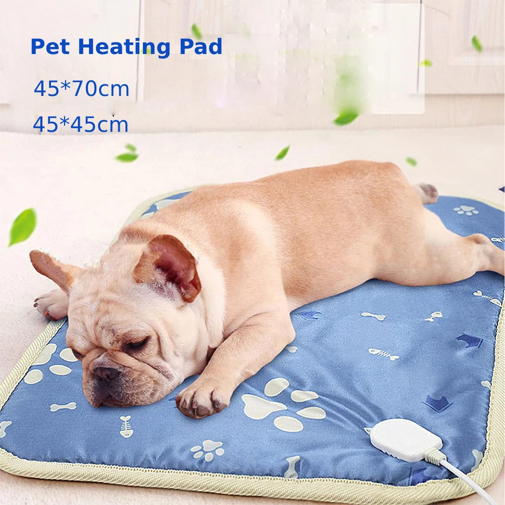 [UK Stock] 20W Pet Heating Pad 45*75cm 45*45cm Waterproof Pet Electric Heated Blanket Adjustable Thermostat Pet Heated Blanket