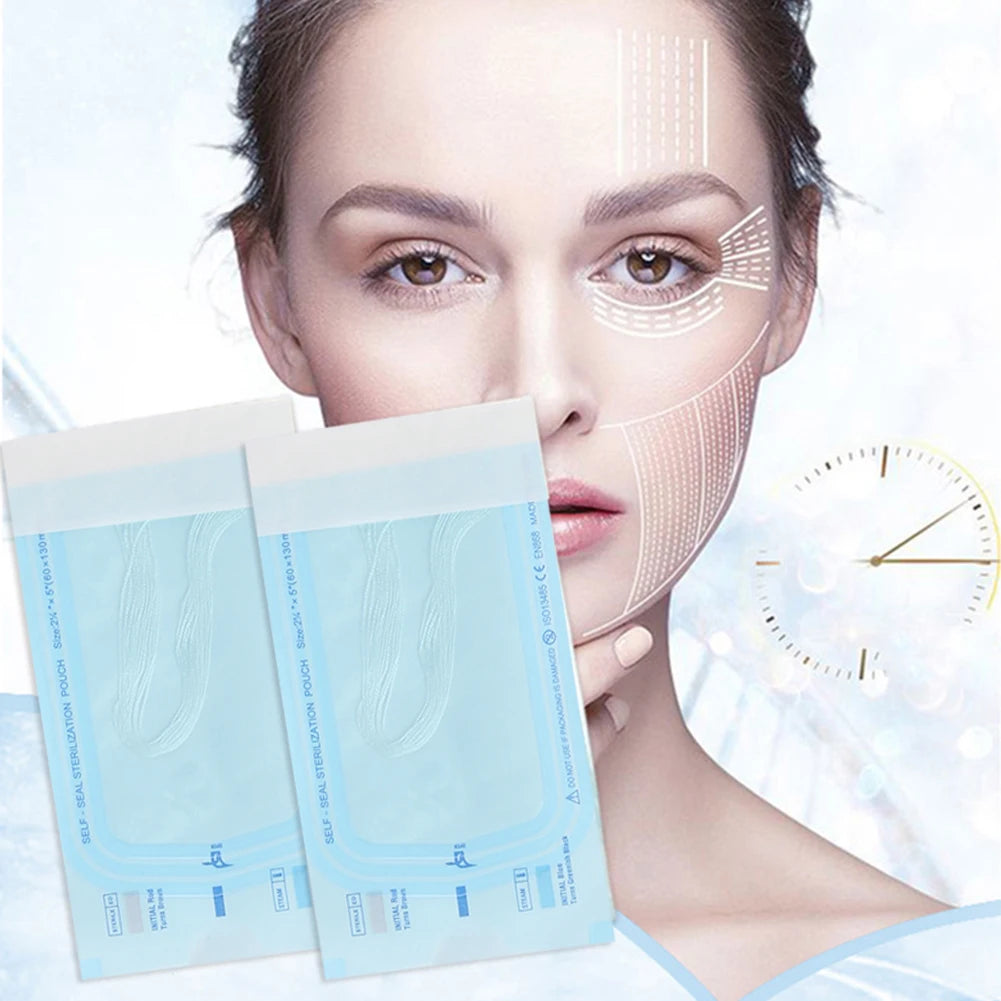 12pcs/bag Collagen Face Lifting Thread No Needle Collagen Thread Carved Essence Protein Skin Absorbed Lines Beauty Care Products-Ninja Market